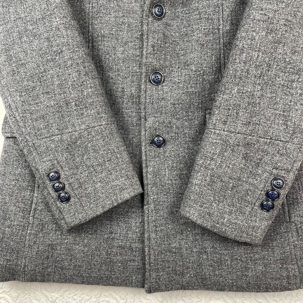 Playboy Men's Coat Medium Gray Wool Blend Button Front Lined Classic Overcoat - Picture 4 of 11